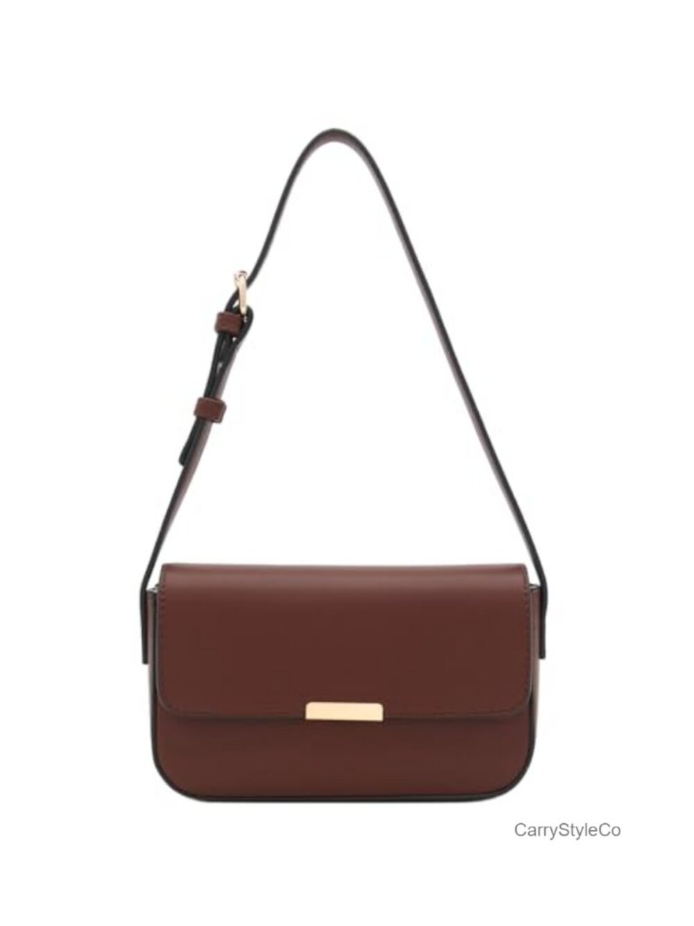 Mini Rectangular Faux Leather Flap Shoulder Bag Adjustable Strap